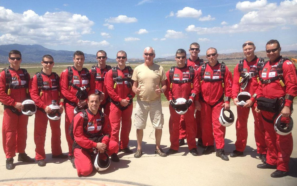 A photo of Scotty Milne with Red Devils at Skydive Elsinore in California, USA.